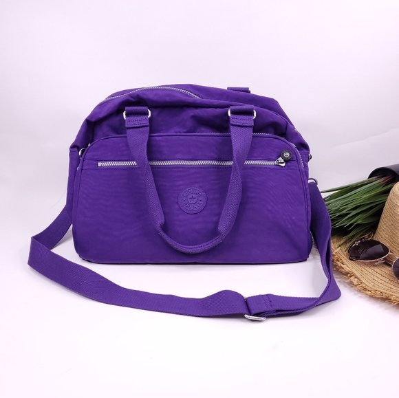 Kipling Handbags - Kipling Purple Weekender Bag With Shoulder Strap